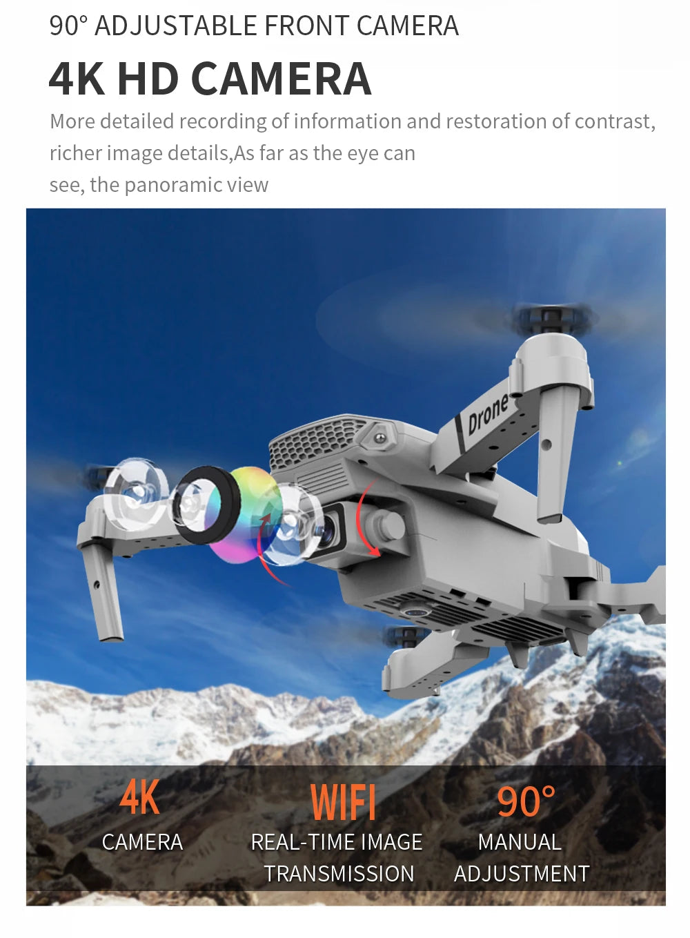 Drone Pliable avec Caméra 1080P/4K – WiFi FPV, Vol Stable & Multifonctions