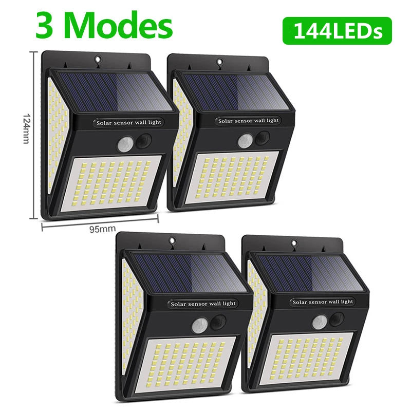 Titre produit : Projecteur Solaire Extérieur 100/144 LED – Éclairage Sécurisé avec Détecteur de Mouvement