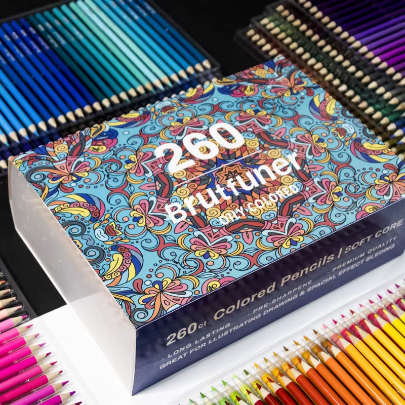 Coffret Crayons de Couleur Huile & Aquarelle – 12 à 260 pcs, Art et Dessin