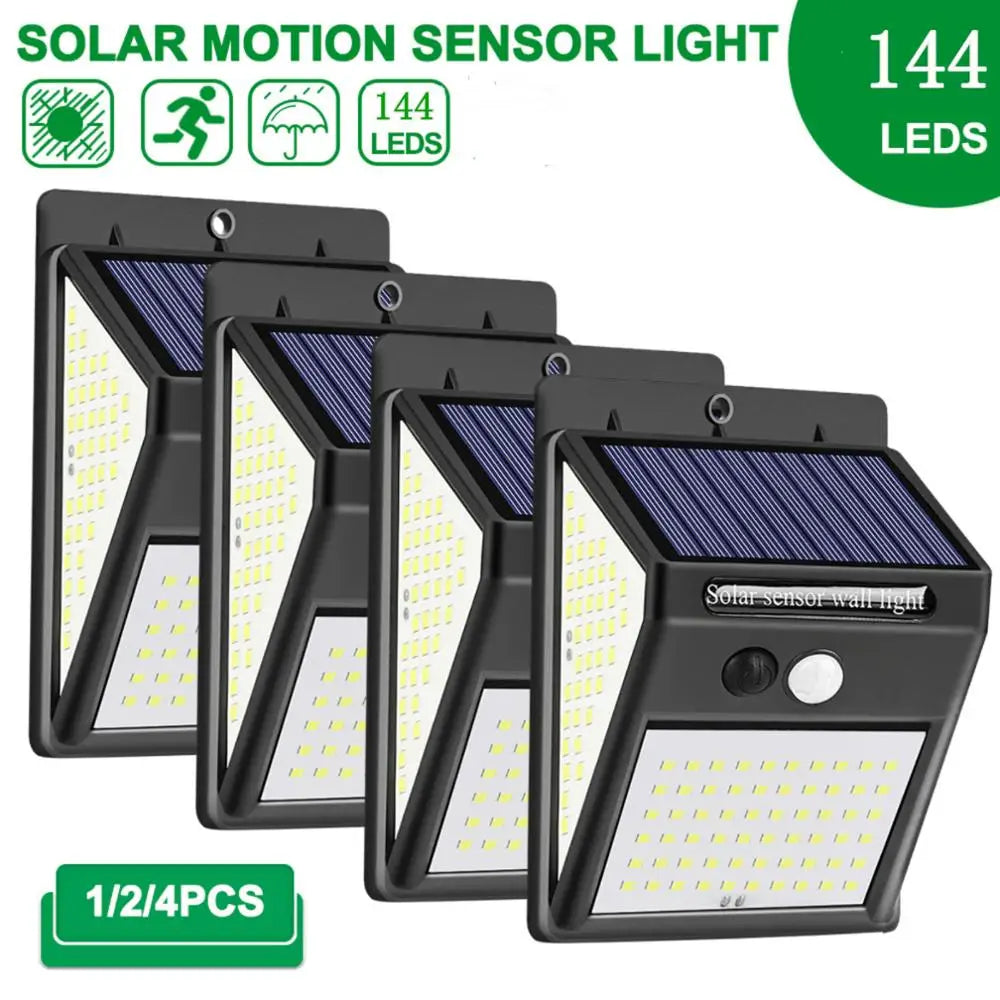 Titre produit : Projecteur Solaire Extérieur 100/144 LED – Éclairage Sécurisé avec Détecteur de Mouvement