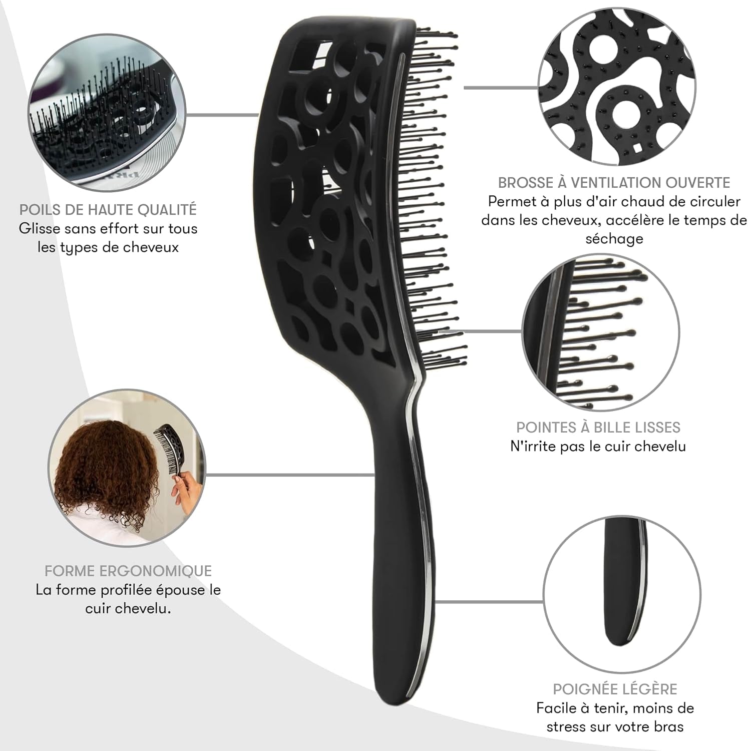 Brosse Demelante Cheveux Bouclés