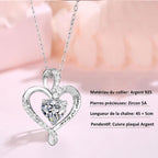 Rose Éternelle Rouge avec Collier en Argent 925