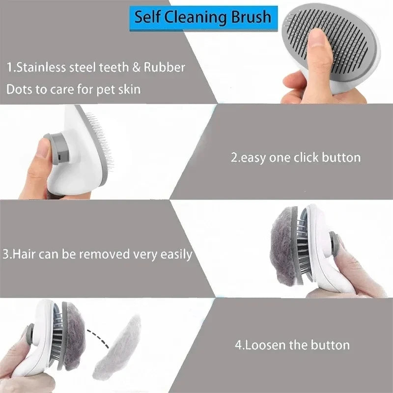 Peigne autonettoyant pour enlever les poils d'animaux, brosse pour chat, peigne pour enlever les poils d'animaux, brosses de toilettage, peignes pour chiens, accessoires pour chats
