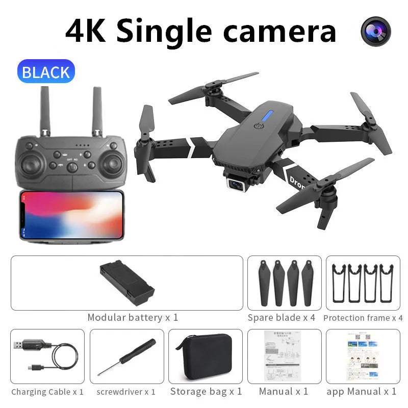 Drone Pliable avec Caméra 1080P/4K – WiFi FPV, Vol Stable & Multifonctions