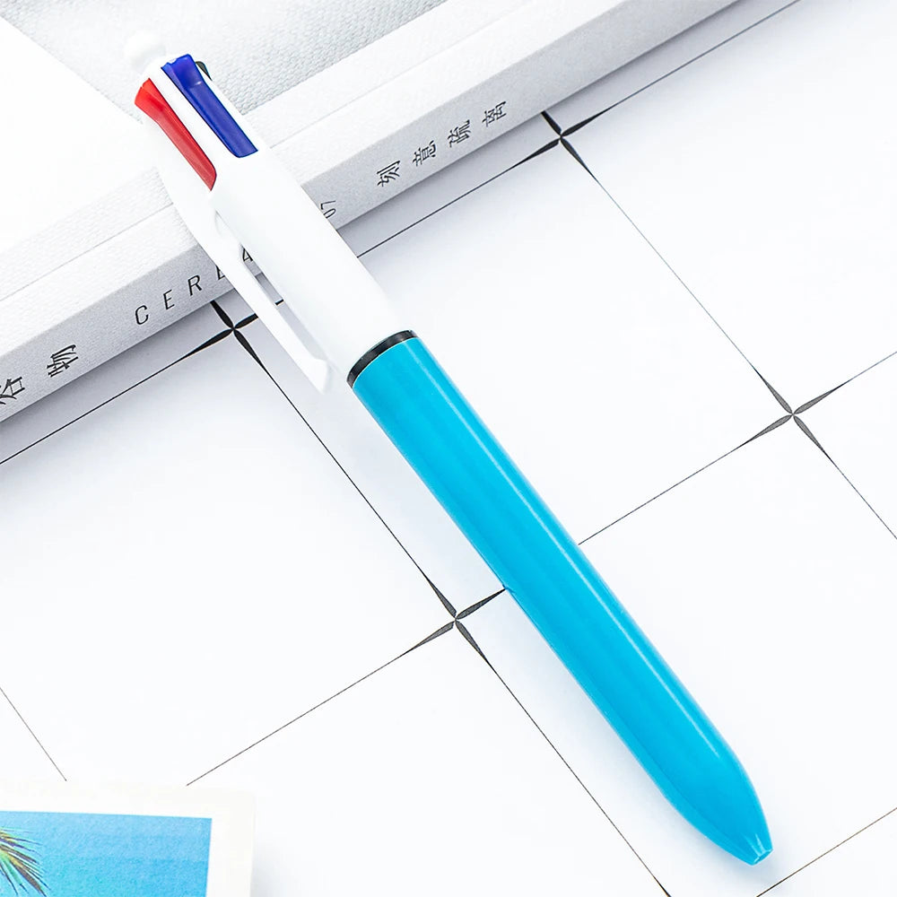 4 Colours Ballpoint Pens Push Hands Accounting Pens Highlighting Markers Student Stationery Gifts