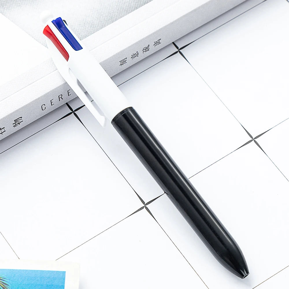 4 Colours Ballpoint Pens Push Hands Accounting Pens Highlighting Markers Student Stationery Gifts