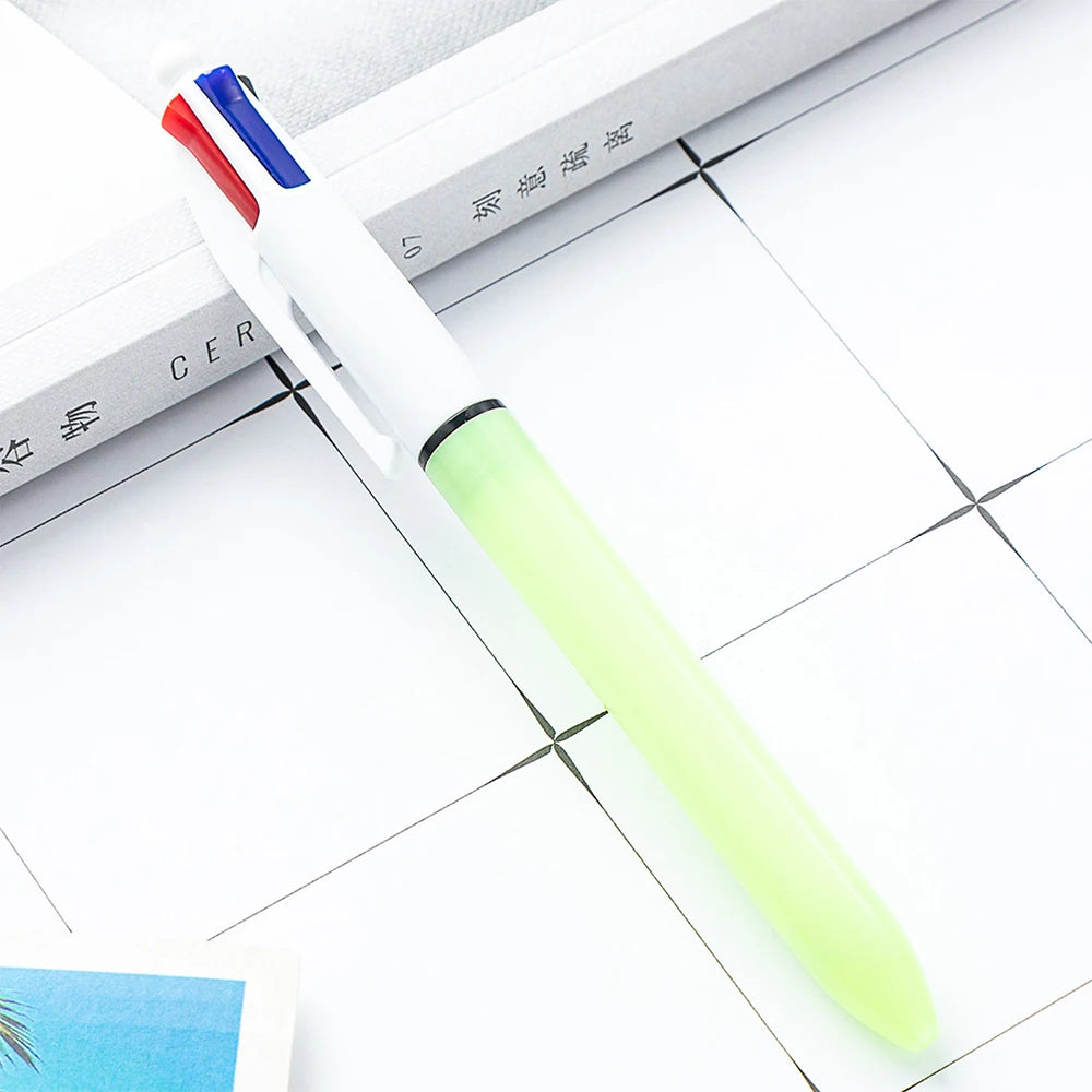 4 Colours Ballpoint Pens Push Hands Accounting Pens Highlighting Markers Student Stationery Gifts