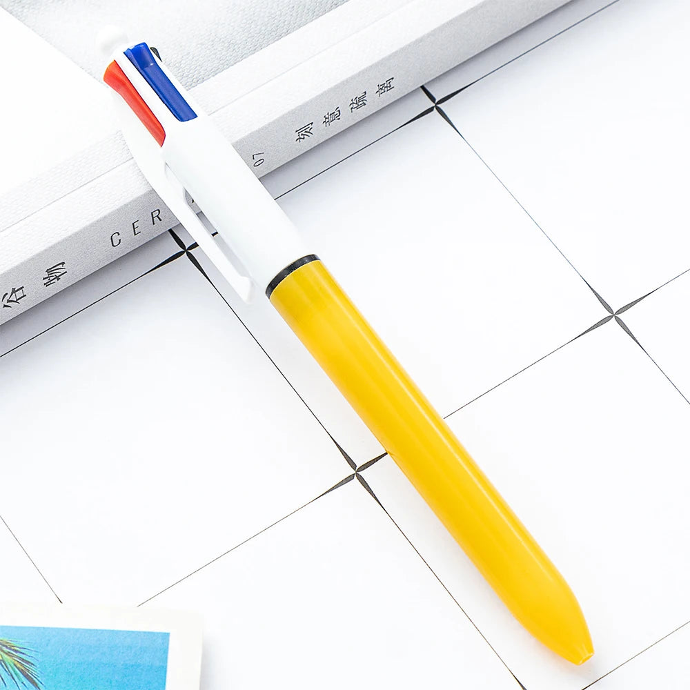 4 Colours Ballpoint Pens Push Hands Accounting Pens Highlighting Markers Student Stationery Gifts