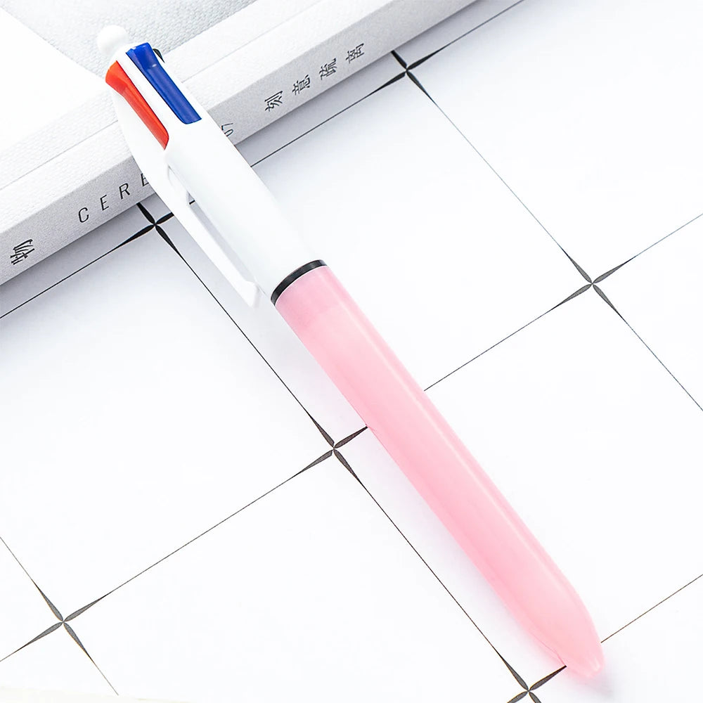 4 Colours Ballpoint Pens Push Hands Accounting Pens Highlighting Markers Student Stationery Gifts