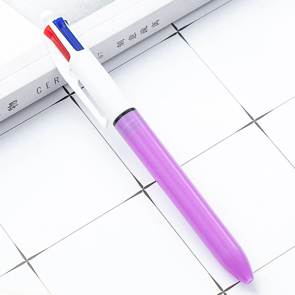 4 Colours Ballpoint Pens Push Hands Accounting Pens Highlighting Markers Student Stationery Gifts