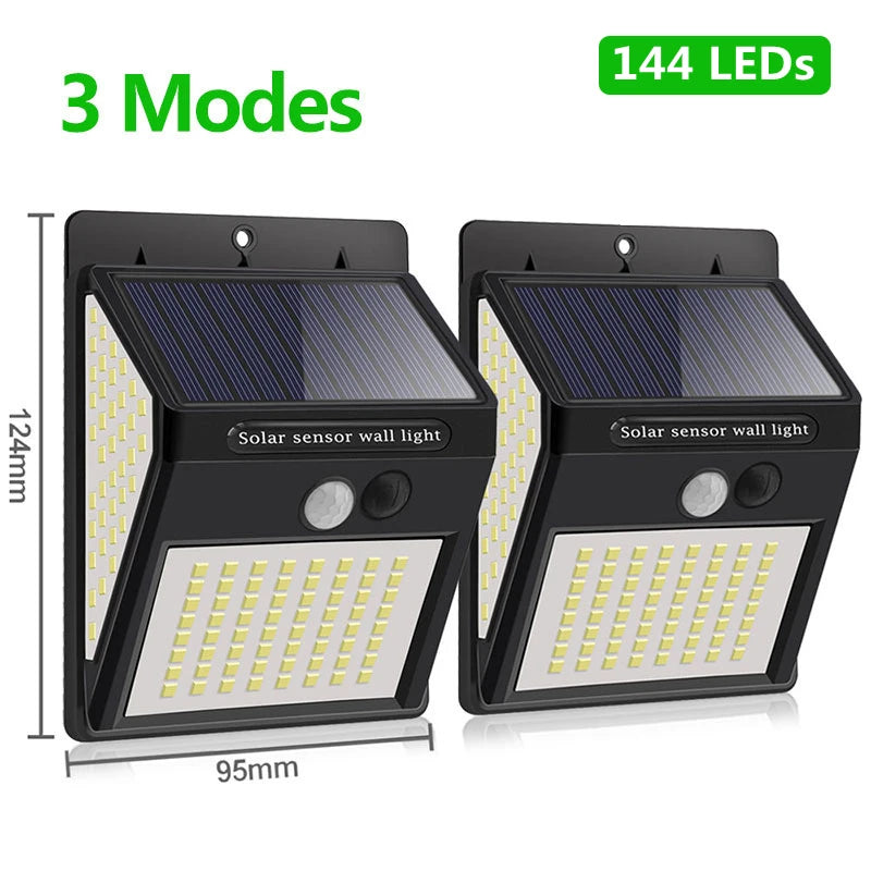 Titre produit : Projecteur Solaire Extérieur 100/144 LED – Éclairage Sécurisé avec Détecteur de Mouvement