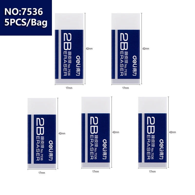 Lot de 5/8 Gommes Douces Deli – 2B & 4B pour École, Bureau et Dessin