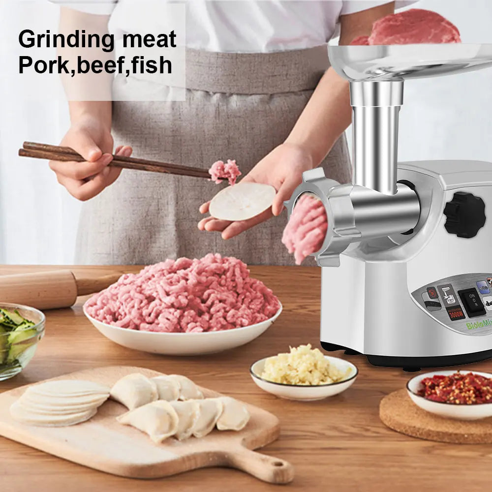 Hachoir à Viande Électrique 3000W avec Fonction Saucisse