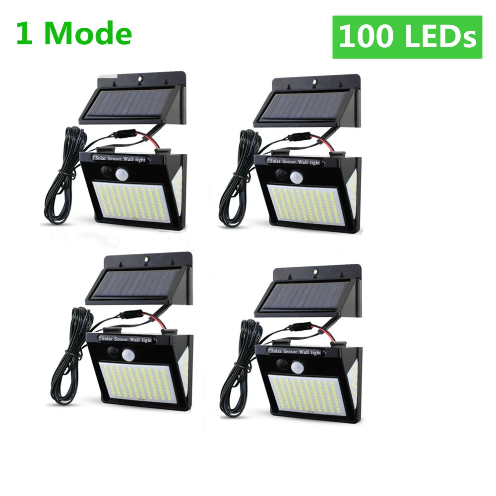 Titre produit : Projecteur Solaire Extérieur 100/144 LED – Éclairage Sécurisé avec Détecteur de Mouvement