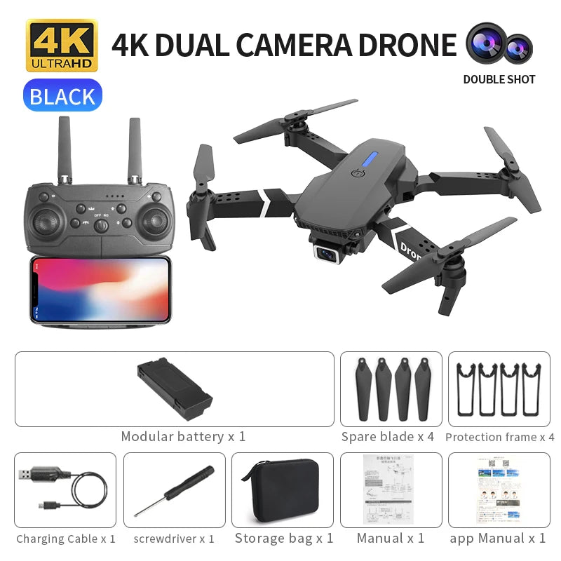 Drone Pliable avec Caméra 1080P/4K – WiFi FPV, Vol Stable & Multifonctions