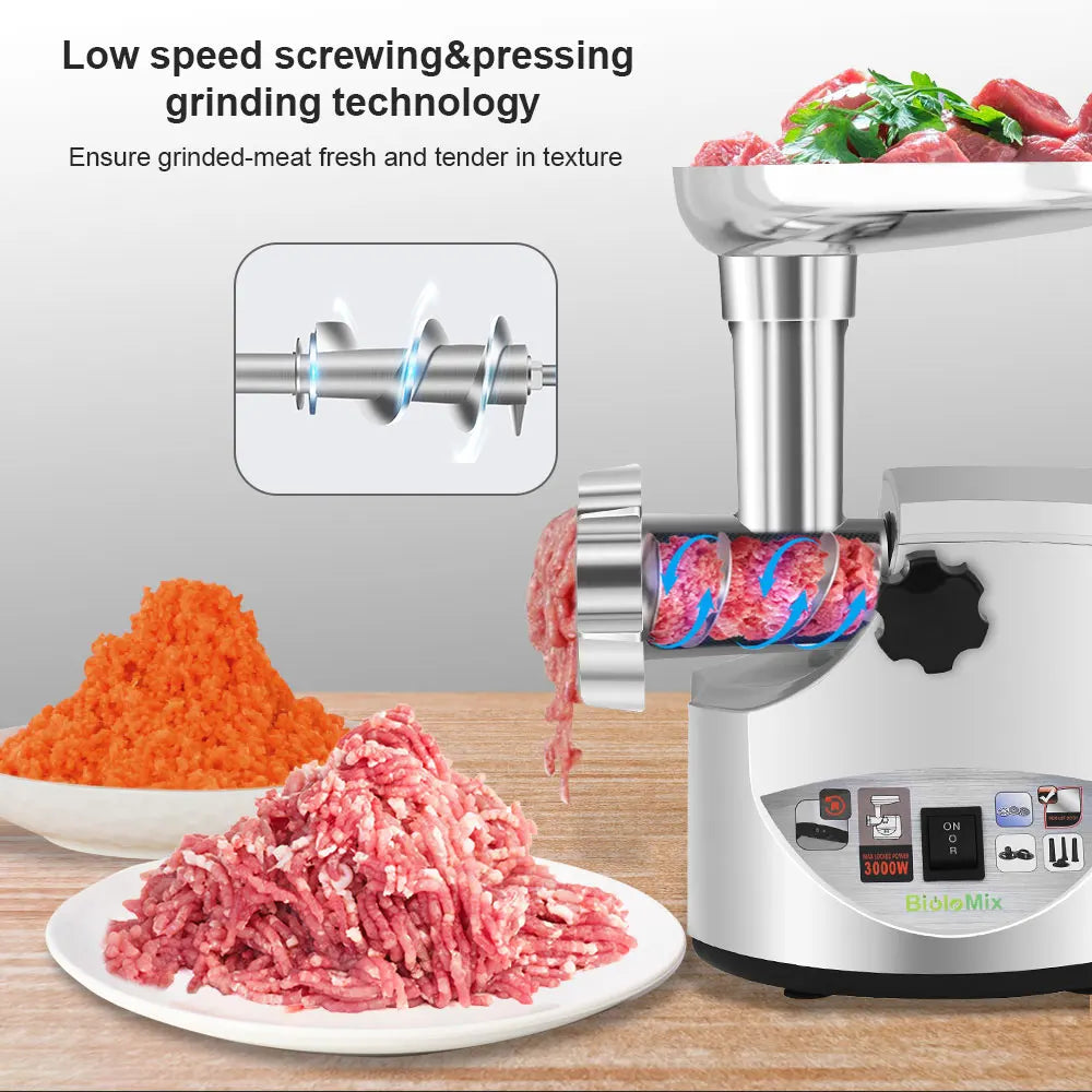 Hachoir à Viande Électrique 3000W avec Fonction Saucisse