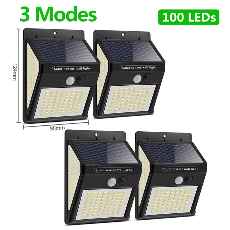 Titre produit : Projecteur Solaire Extérieur 100/144 LED – Éclairage Sécurisé avec Détecteur de Mouvement