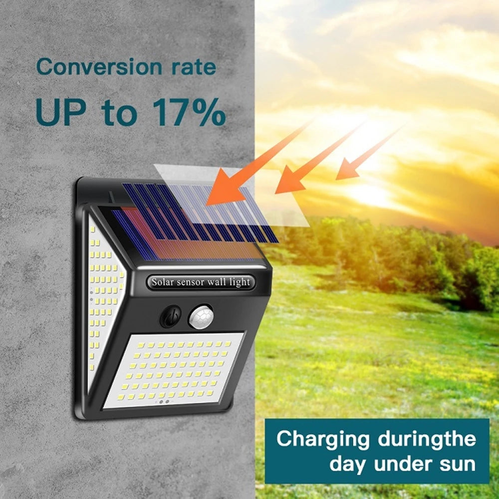 Titre produit : Projecteur Solaire Extérieur 100/144 LED – Éclairage Sécurisé avec Détecteur de Mouvement