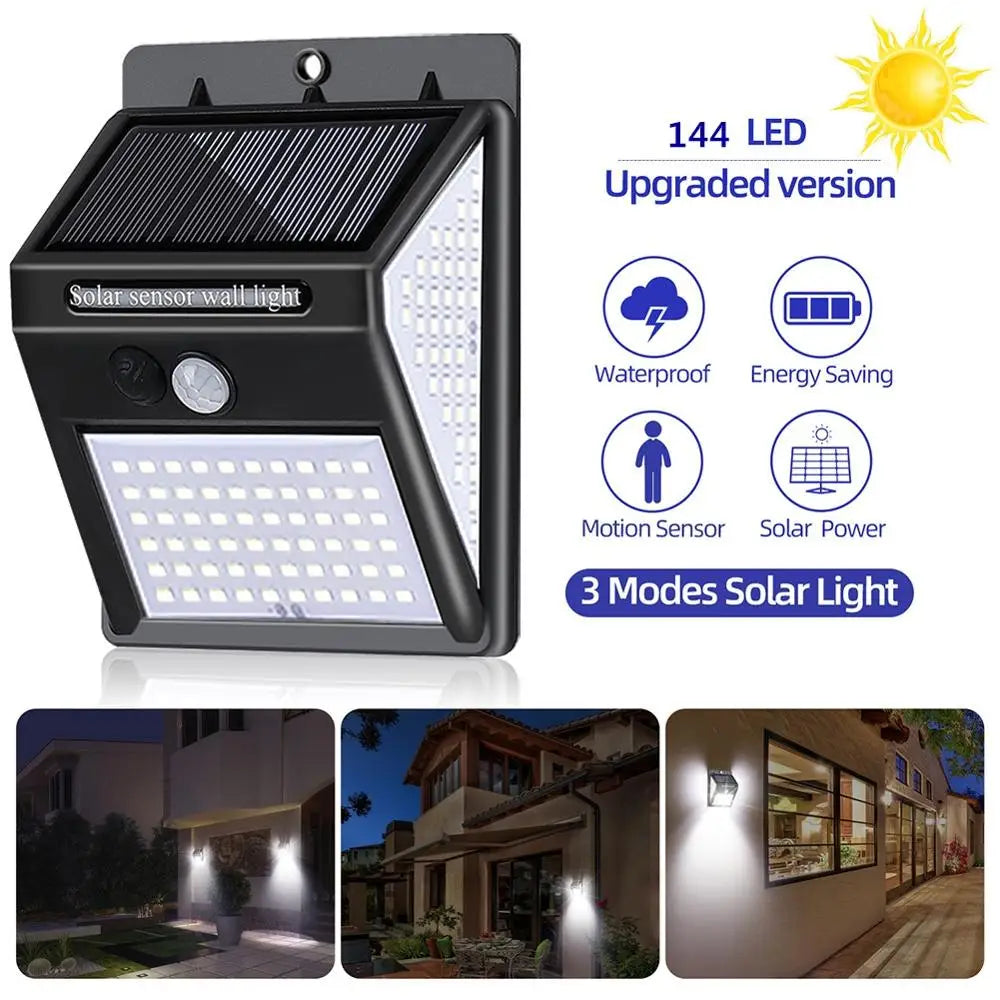 Titre produit : Projecteur Solaire Extérieur 100/144 LED – Éclairage Sécurisé avec Détecteur de Mouvement