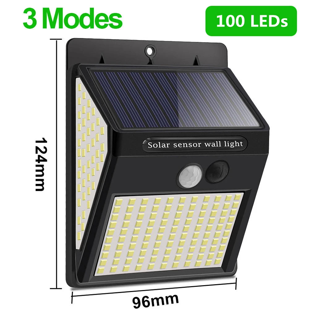 Titre produit : Projecteur Solaire Extérieur 100/144 LED – Éclairage Sécurisé avec Détecteur de Mouvement