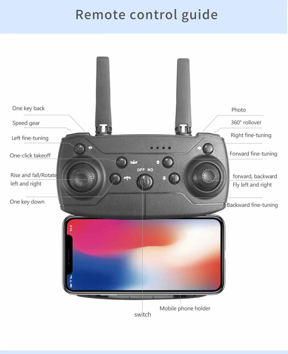 Drone Pliable avec Caméra 1080P/4K – WiFi FPV, Vol Stable & Multifonctions
